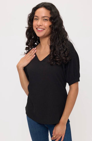 Black Textured Blouse