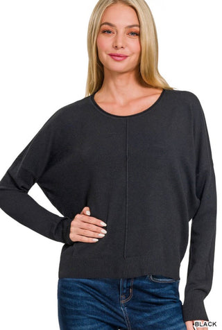 Black Front Seam Sweater