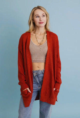 Cozy Rust Cardigan