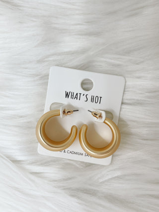 Satin Gold Hoops