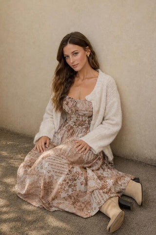 Taupe Patchwork Dress