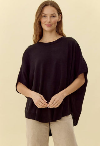 Black Dolman Sweater Top