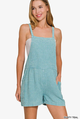 Dusty Teal Gauze Romper