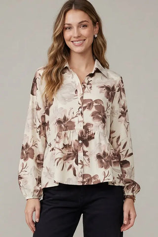 Cream Floral Blouse