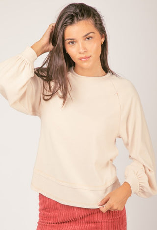 Cream Cutout Knit Top