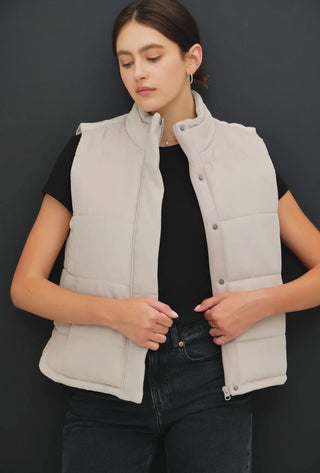 Sueded Puffer Vest