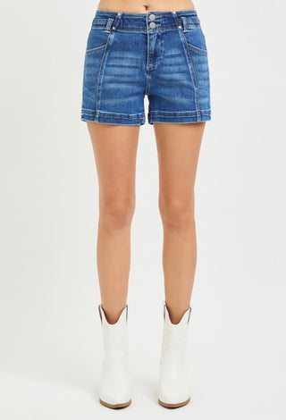 Mid Rise Seam Detail Shorts