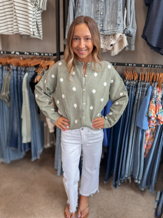 Sage Dot Cardigan