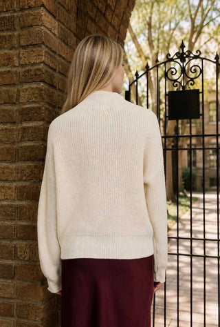 Cream Mock Neck Sweater