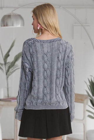 Navy Mineral Wash Sweater