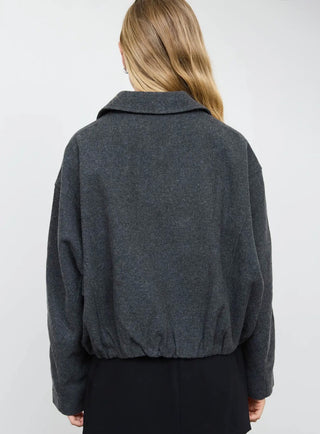 Charcoal Balloon Hem Jacket