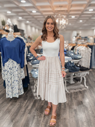 Scoop Neck Tiered Dress