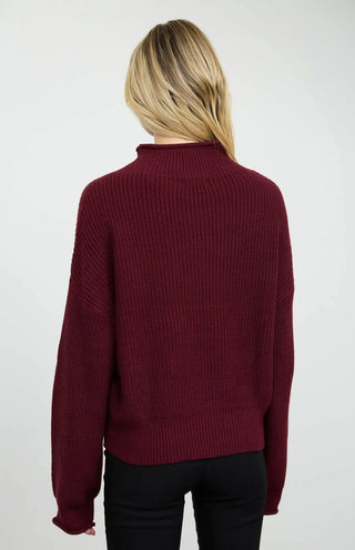 Burgundy Mock Neck Sweater