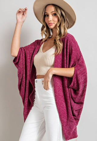 Wine Dolman Cardi