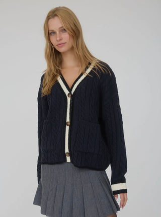 Navy Boyfriend Cardigan