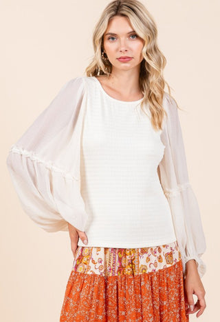 Textured Chiffon Blouse