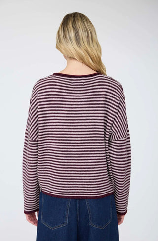 Burgundy Stripe Cardigan