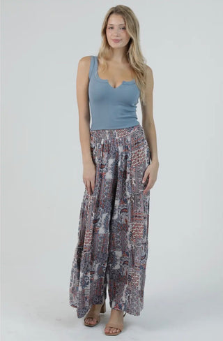 Floral Patchwork Wide Leg Pant