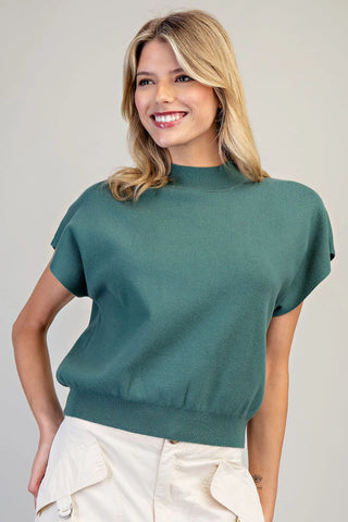Hunter Green Mock Sweater