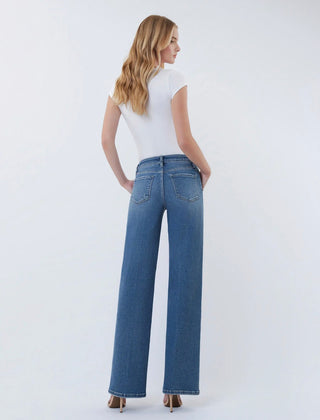 Alaina High Rise Trouser Denim