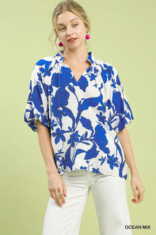 Indigo Blossom Blouse