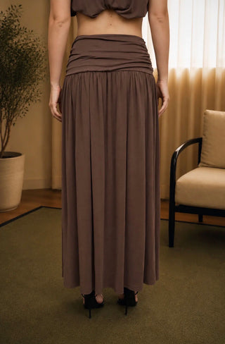 Gathered Waistband Maxi Skirt