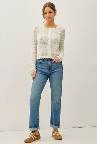 Ivory Open Knit Cardigan