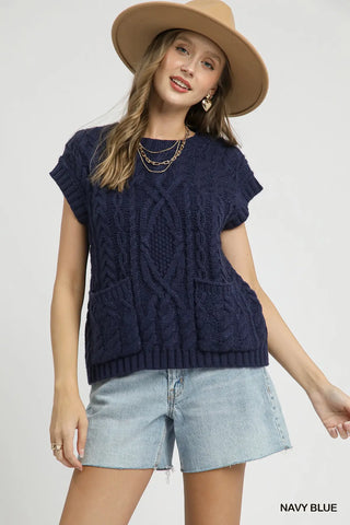 Navy Cable Sweater