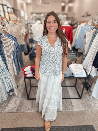 Lace Trim Maxi Skirt