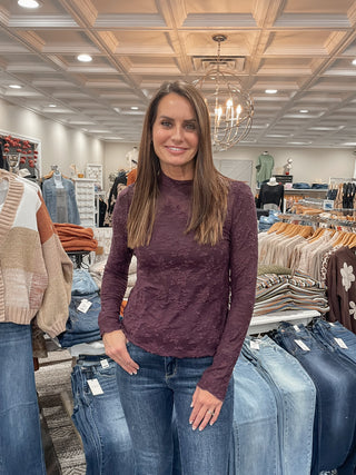 Plum Lace Layer Top