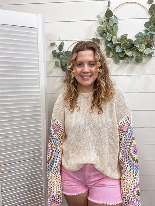 Multi Color Crochet Sweater