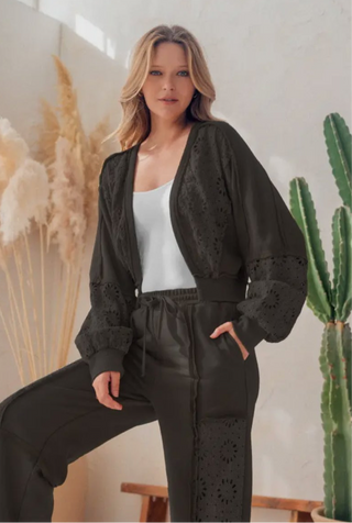 Black Washed Cardigan