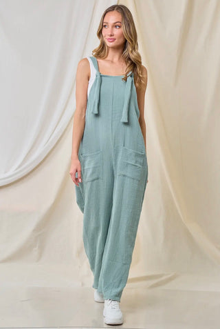 Jade Gauze Jumpsuit
