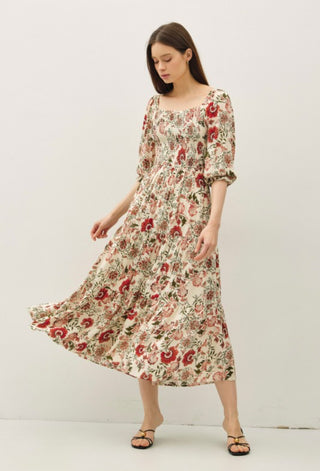 Emma Smocked Midi Dress