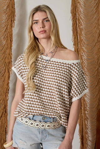 Geo Mocha Sweater