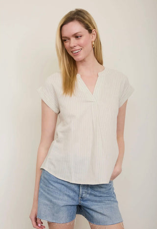 Blue Stripe Short Sleeve Top
