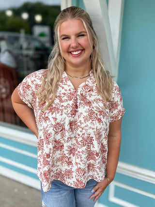 Cinnamon Floral Top