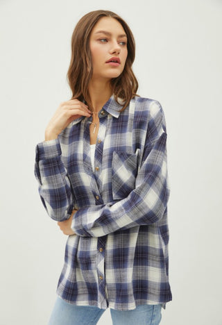 Blue Oversized Flannel