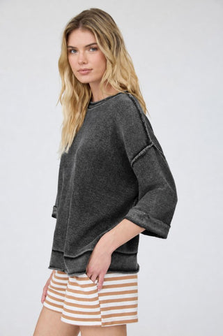 Charcoal Reverse Hem Sweater