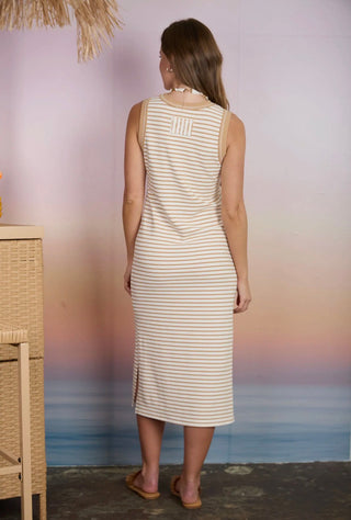 Stripe Contrast Midi Dress