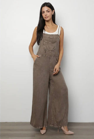Coco Wide Leg Denim Overalls
