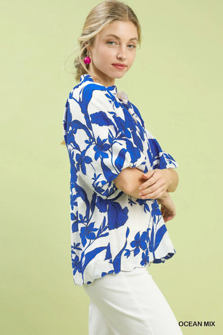 Indigo Blossom Blouse