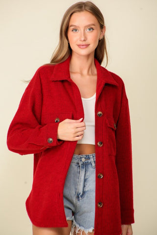 Red Soft Shacket