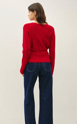 Red Wrap Sweater