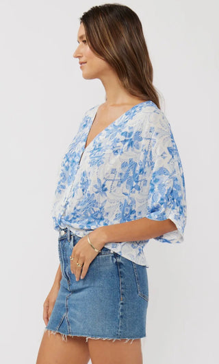 Blue Floral Blouse