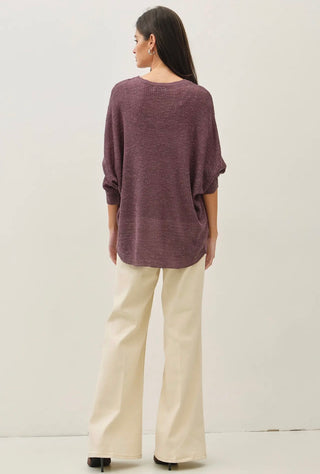 Dark Violet Pocket Detail Sweater