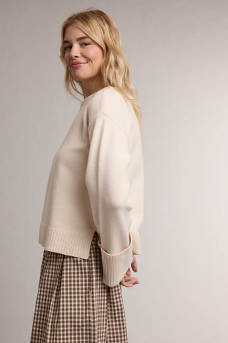 Ecru Wide Cuff Sweater