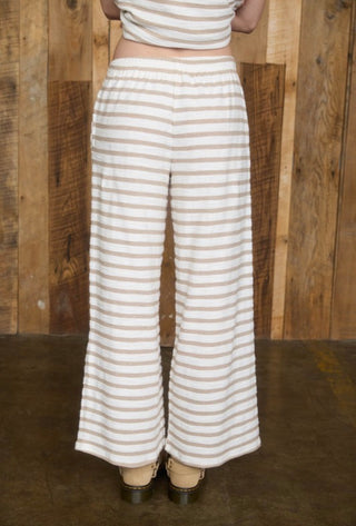 Khaki Stripe Wide Leg Pant