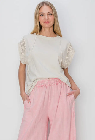 Mineral Lace Trim Top