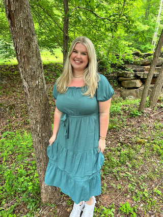 Jade Linen Dress